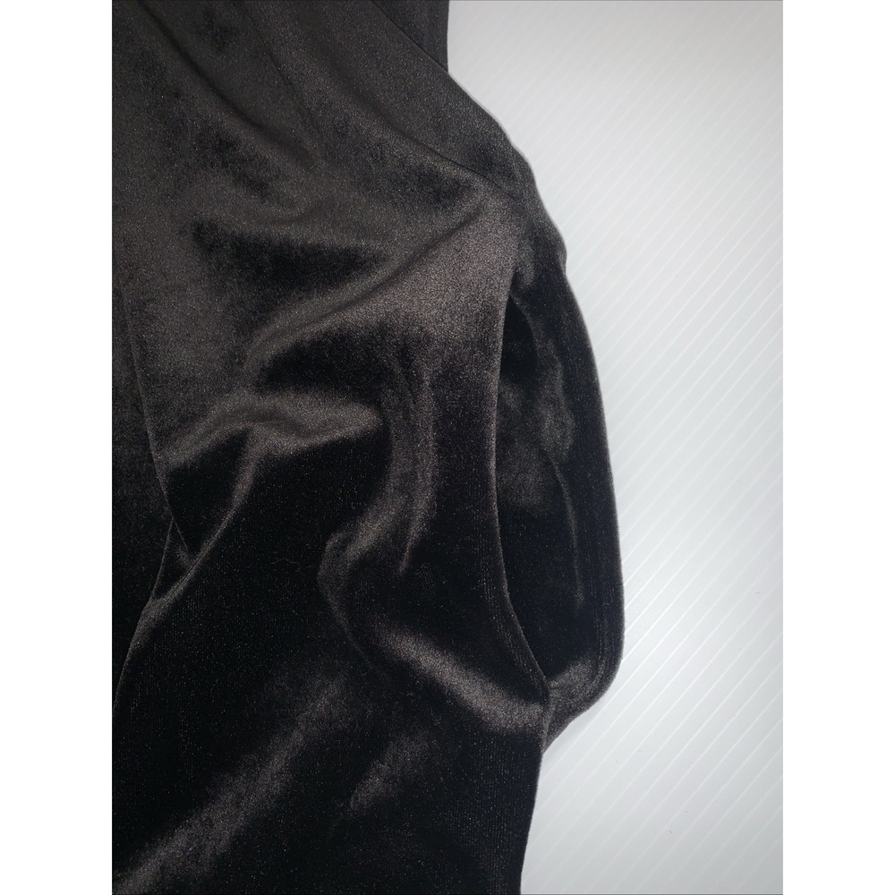 Cinema Etoile Robe Womens 2X Black Animal Print Trim Velvet Velour Maxi Zip - Picture 9 of 14